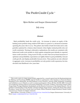 The Profit-Credit Cycle *