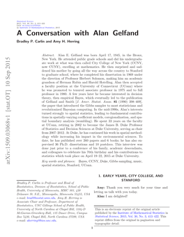 A Conversation with Alan Gelfand 3