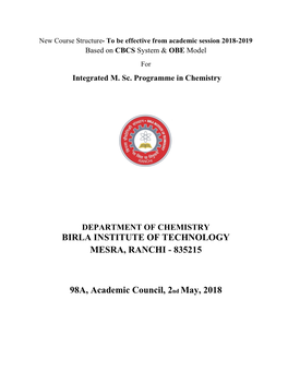 Syllabus for Integrated M