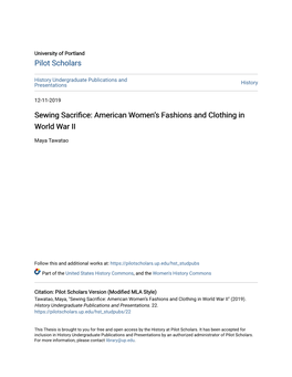 American Women's Fashions and Clothing in World