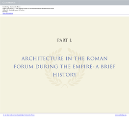 Architecture in the Roman Forum During the Empire: a Brief History