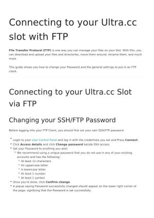 Connecting to Your Ultra.Cc Slot with FTP