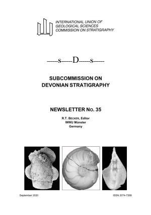 Subcommission on Devonian Stratigraphy Newsletter No. 35