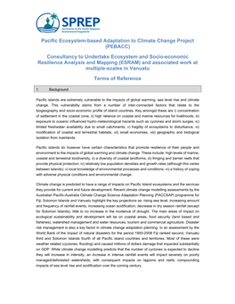 Pacific Ecosystem‐Based Adaptation to Climate Change Project (PEBACC)