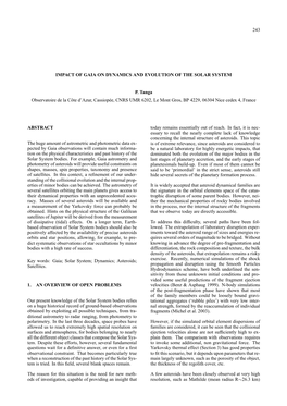 243 Impact of Gaia on Dynamics and Evolution of the Solar