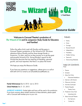 The Wizard of Oz and Its Companion Study Guide for Educators • Family