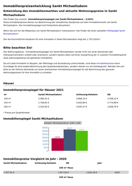 Immobilienpreise Sankt Michaelisdonn