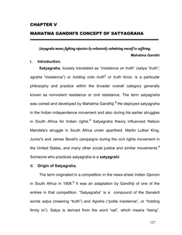 Chapter V Mahatma Gandhi's Concept of Satyagraha