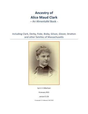 Ancestry of Alice Maud Clark – an Ahnentafel Book