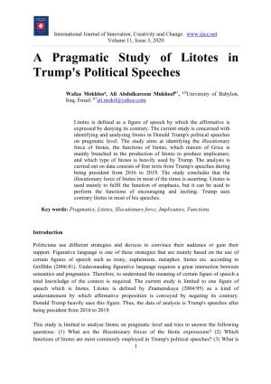A Pragmatic Study of Litotes in Trump's Political Speeches