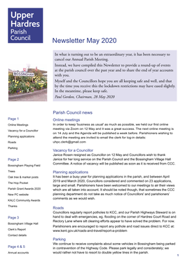 Newsletter May 2020