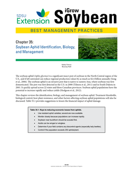 Soybean Aphid Identification, Biology, and Management