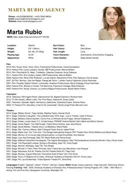 Marta Rubio Hernandez 1/2 +44(0)2086385526 | +44(0