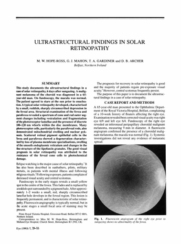Ultrastructural Findings in Solar Retinopathy