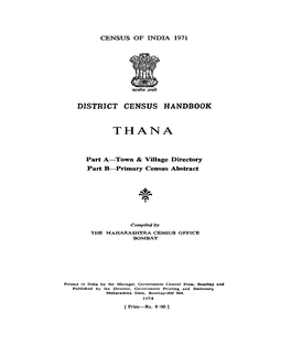 District Census Handbook, Thana, Part