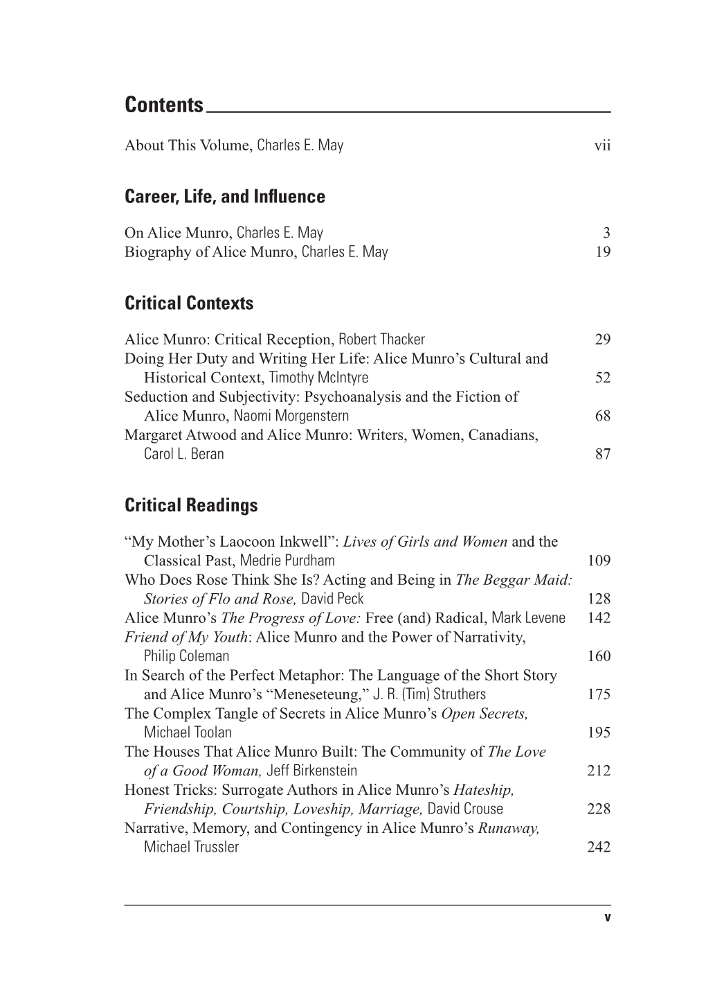 Table of Contents