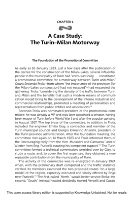 5 a Case Study: the Turin–Milan Motorway