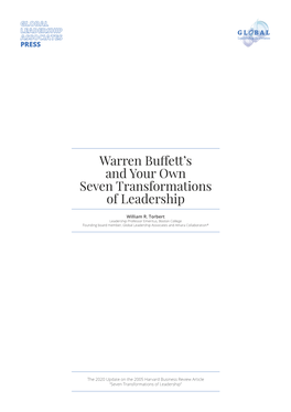 Warren Buffett's and Your Own Seven Transformations of Leadership