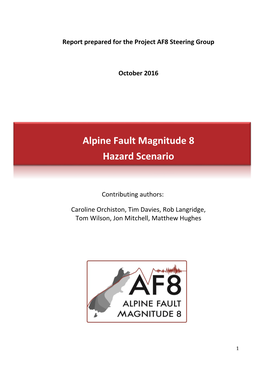 Alpine Fault Magnitude 8 Hazard Scenario