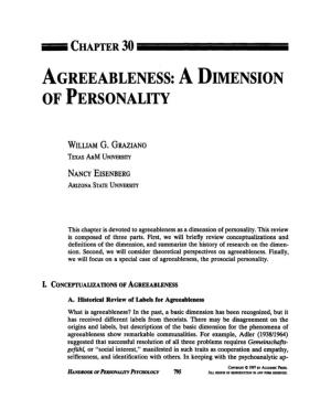Agreeableness: a Dimension of Personality