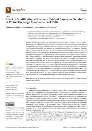 Effect of Stratification of Cathode Catalyst Layers on Durability of Proton Exchange Membrane Fuel Cells