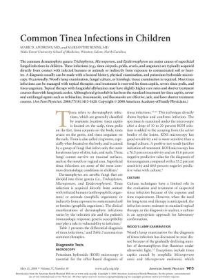 Common Tinea Infections in Children Mark D