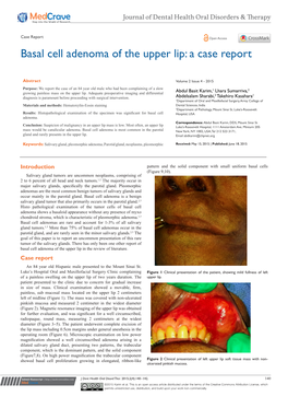 Basal Cell Adenoma of the Upper Lip: a Case Report