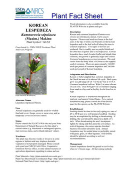 Korean Lespedeza and in the Leaf Axils All Along the Stem in Contributed By: USDA NRCS Northeast Plant Common Lespedeza