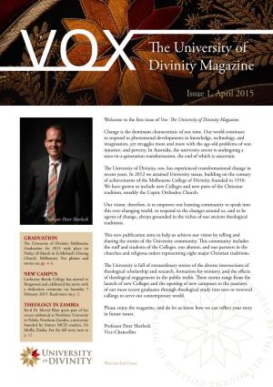 Vox Issue 1 – April 2015