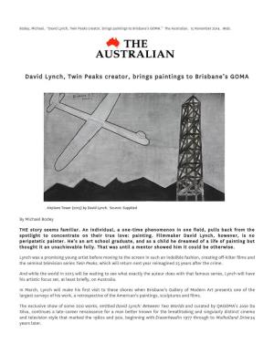 David Lynch, Twin Peaks Creator, Brings Paintings to Brisbane's GOMA