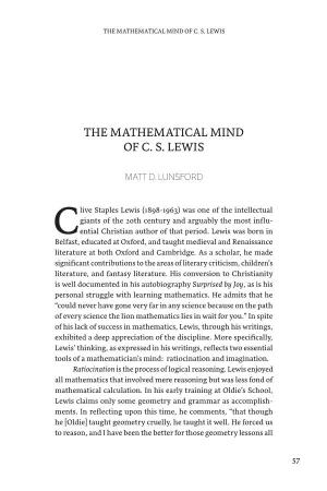 The Mathematical Mind of C. S. Lewis
