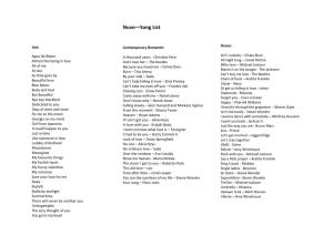 Nuvo—Song List