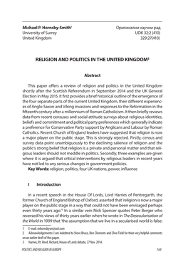 Religion and Politics in the United Kingdom2