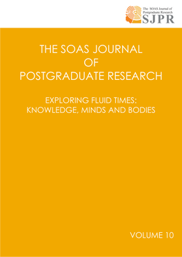 The Soas Journal of Postgraduate Research