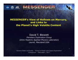 Hollows on Mercury, and Links To