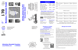 2015 Coaches Clinic Brochure