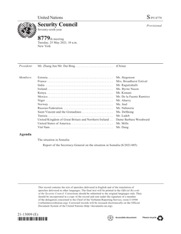 Security Council Seventy-Sixth Year 8779Th Meeting