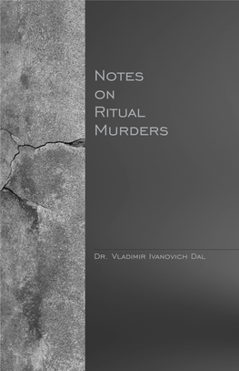 Notes on Ritual Murders