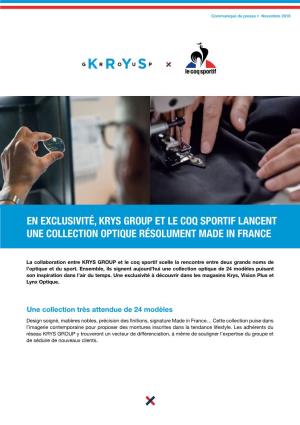En Exclusivité, Krys Group Et Le Coq Sportif Lancent Une Collection Optique Résolument Made in France