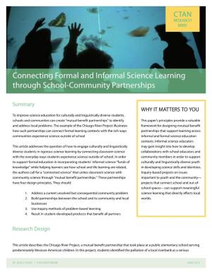 Connecting Formal and Informal Science Learning Through School-Community Partnerships