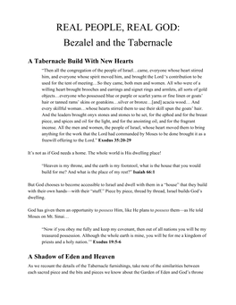 Bezalel​​And​​The​​Tabernacle
