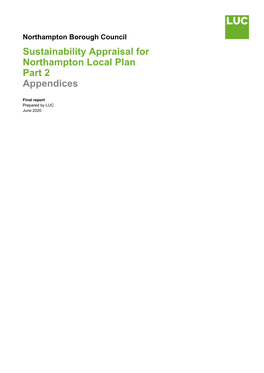 Sustainability Appraisal for Northampton Local Plan Part 2 Appendices