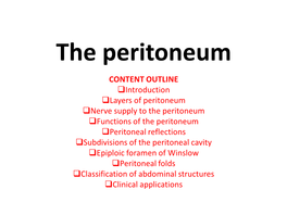 The Peritoneum