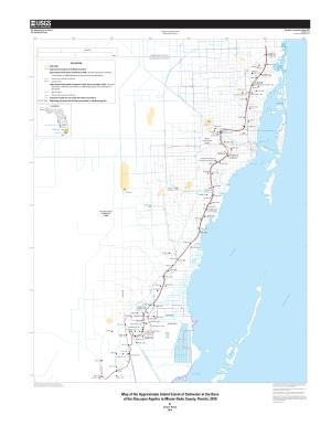 Map of the Approximate Inland Extent of Saltwater at the Base of the Biscayne Aquifer in Miami-Dade County, Florida, 2018: U.S