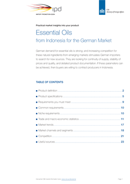 Essential Oils from Indonesia for the German Market
