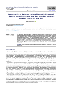 Reconstruction of the Interpretation of Geometric Diagrams of Primary School Children Based on Actions on Various Materials - a Semiotic Perspective on Actions