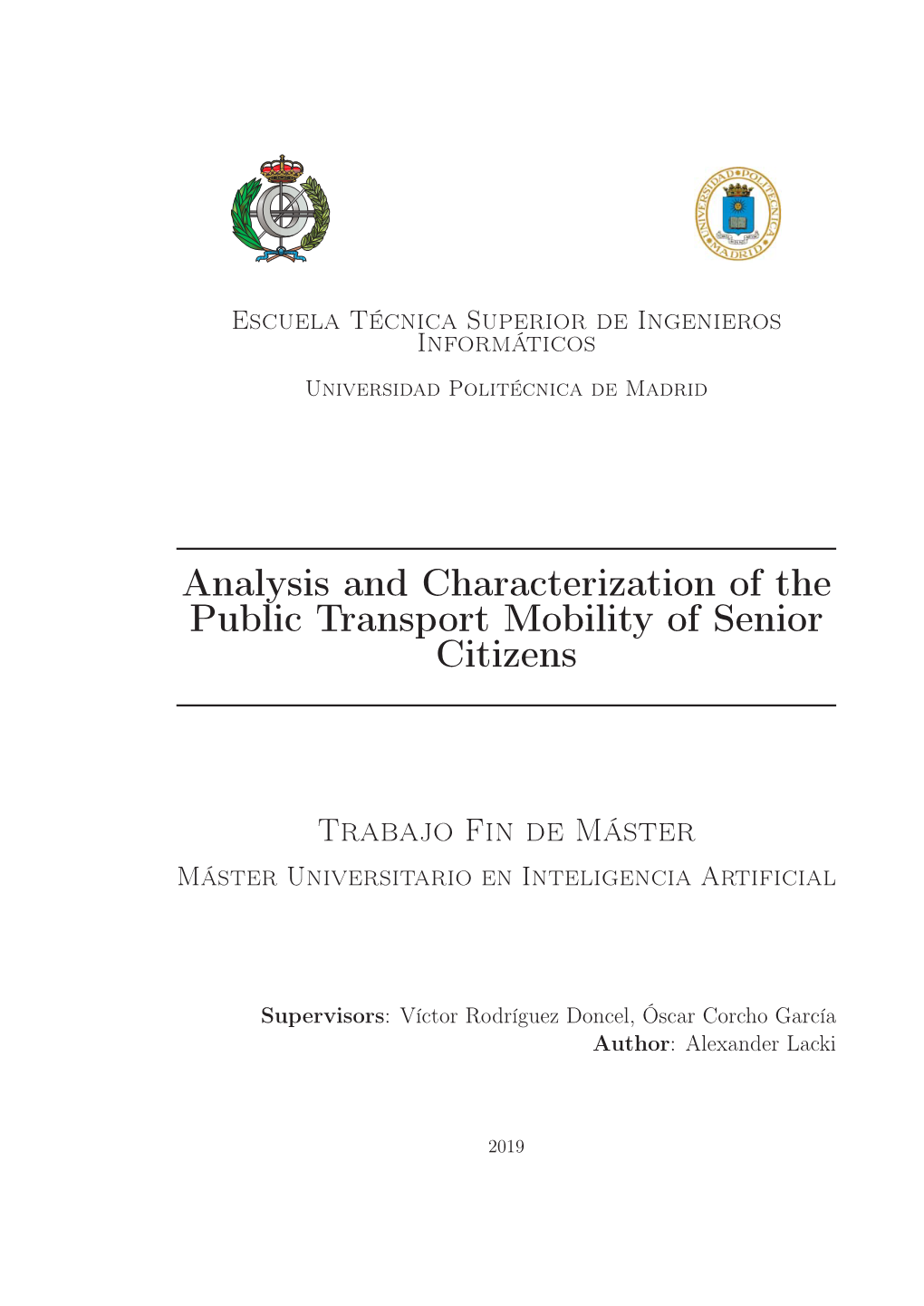 Analysis and Characterization of the Public Transport Mobility of Senior Citizens