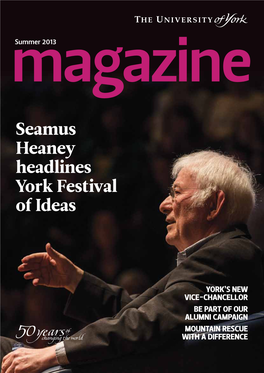 Seamus Heaney Headlines York Festival of Ideas