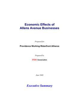 Economic Effects of Allens Avenue Businesses Executive Summary