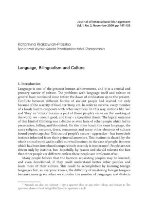 Language, Bilingualism and Culture